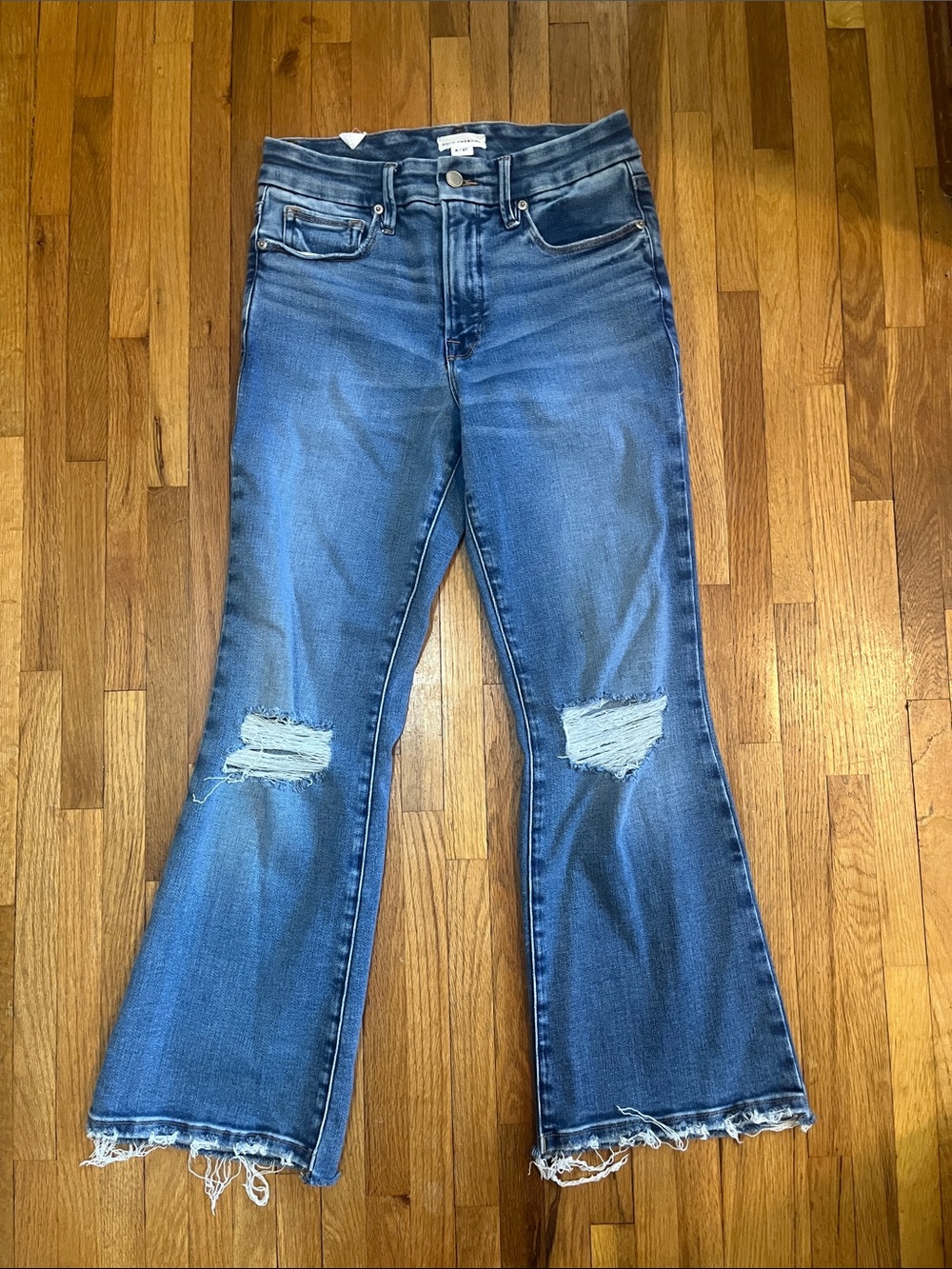 Good American Crop Mini Boot jeans